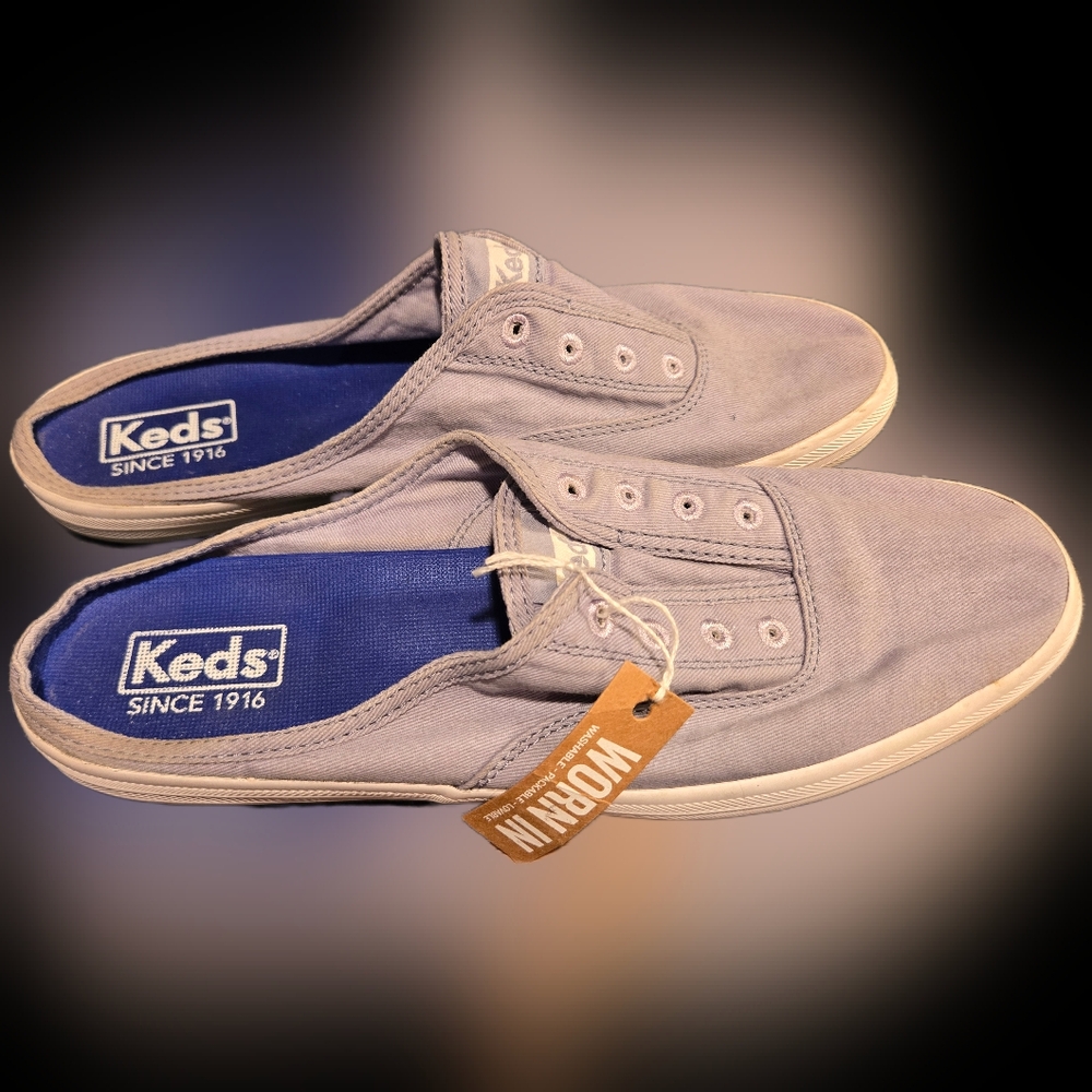 Keds Canvas Blue Sneakers with Textured Rubber Grip - Wore Once